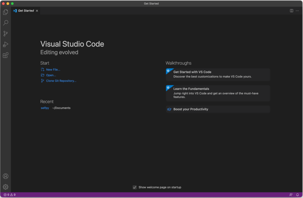 Visual Studio Codeインストール完了画面