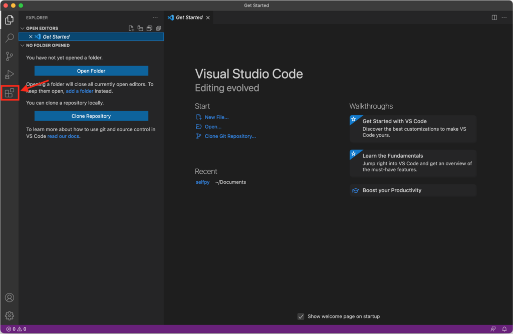Visual Studio Codeで拡張機能をインストール